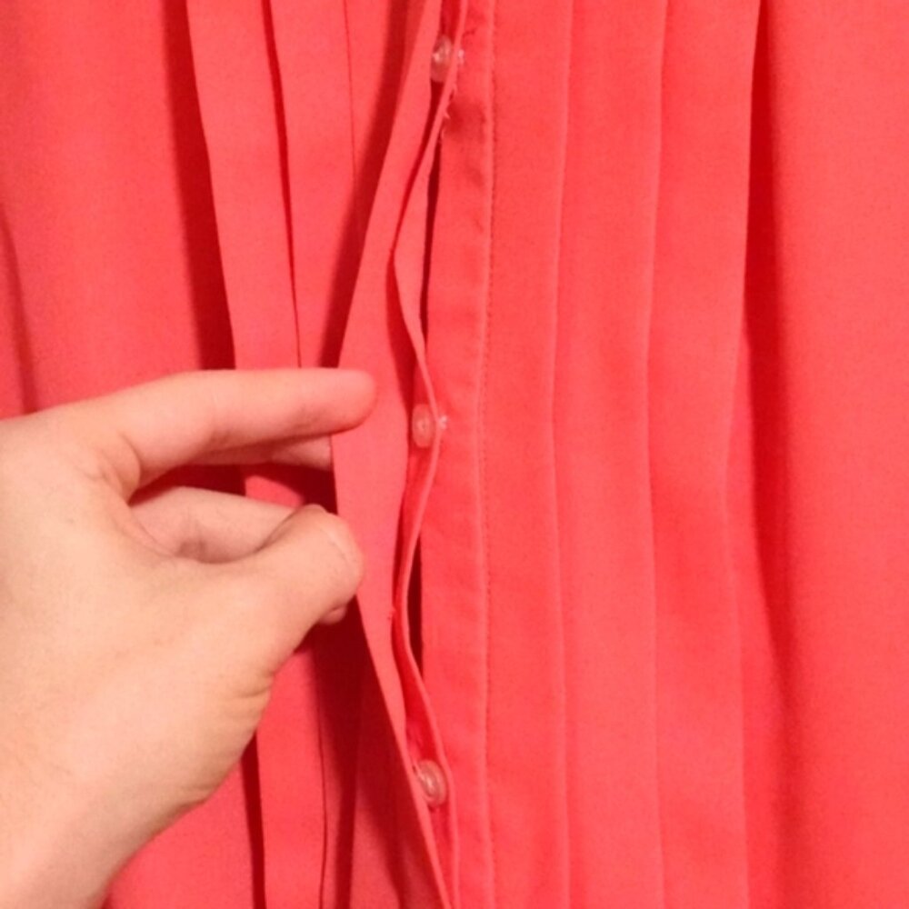 Loft - Coral Tuxedo Style Tunic Top - image 5